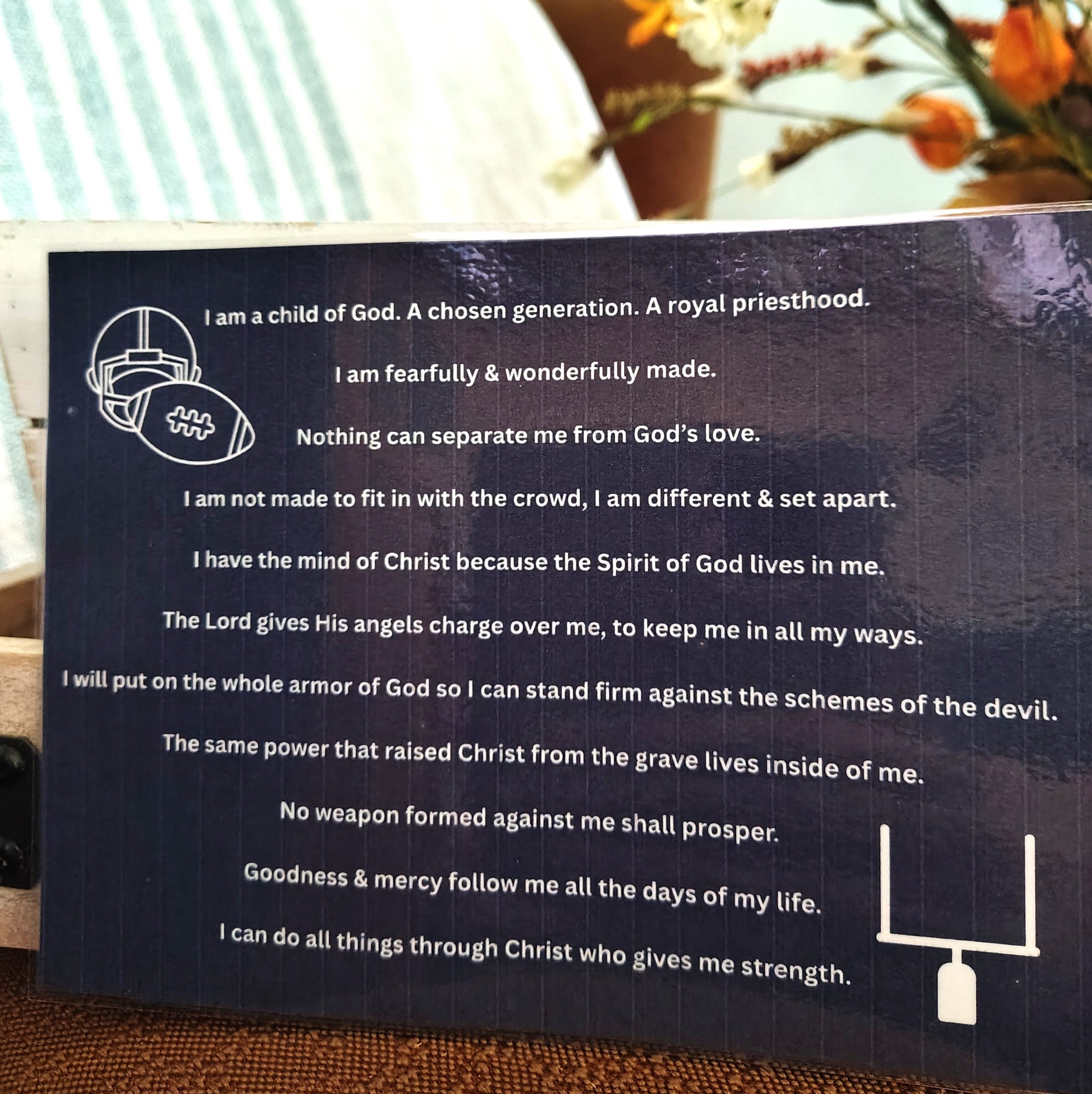 Kids Daily Declaration Card - Football